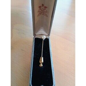 10k Solid Gold Real Pearl Vintage Pin From Oregon